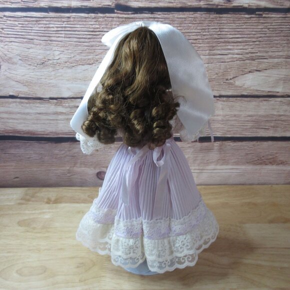 Paradise Galleries 14" Porcelain Doll Victorian Style Dress with Stand - Picture 6 of 10
